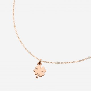 Dodo - Collana Mini Quadrifoglio - Oro Rosa 9K - Oro Bianco 9K
