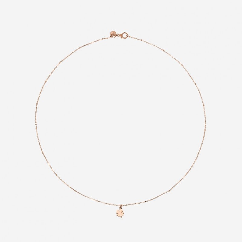Dodo - Collana Mini Quadrifoglio - Oro Rosa 9K - Oro Bianco 9K