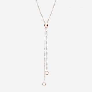 Dodo - Collana Lariat Bollicine - Argento - Oro Rosa