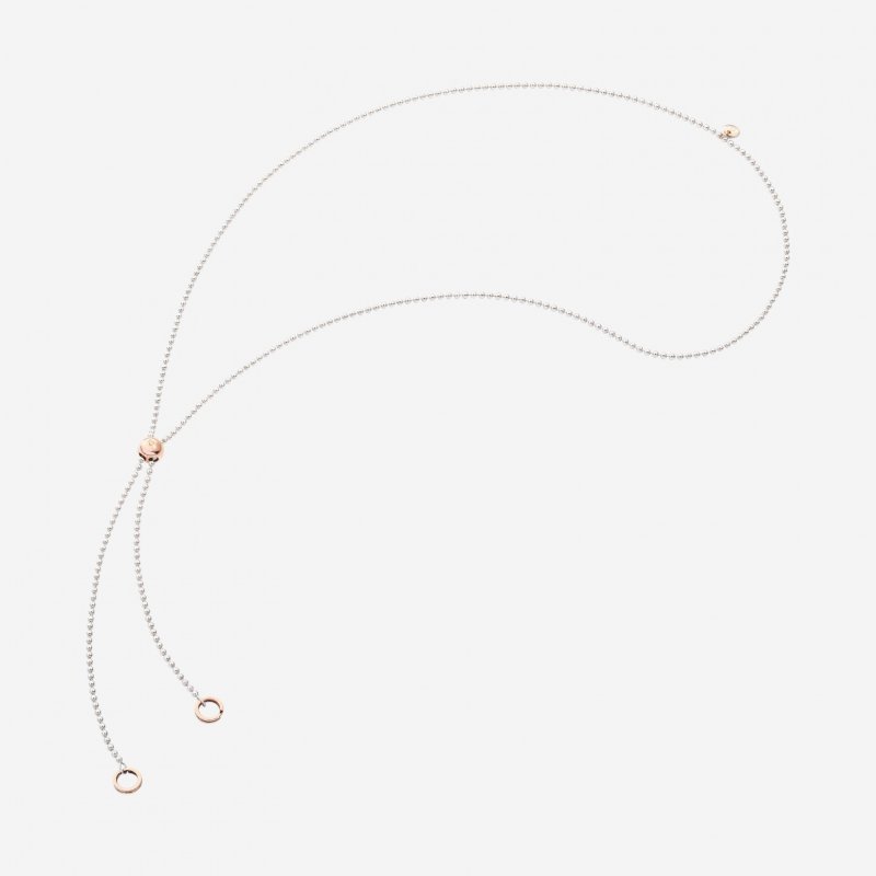 Dodo - Collana Lariat Bollicine - Argento - Oro Rosa