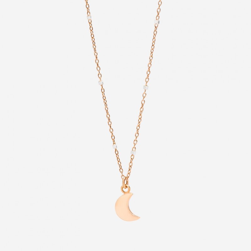 Dodo - Collana Mini Luna - Oro Rosa 9K - Oro Bianco 9K