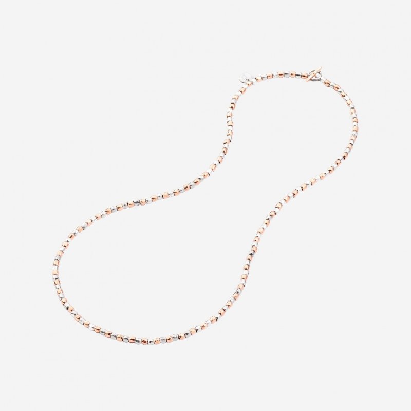 Dodo - Collana Mini Granelli - Argento 925 - Oro Rosa 9K