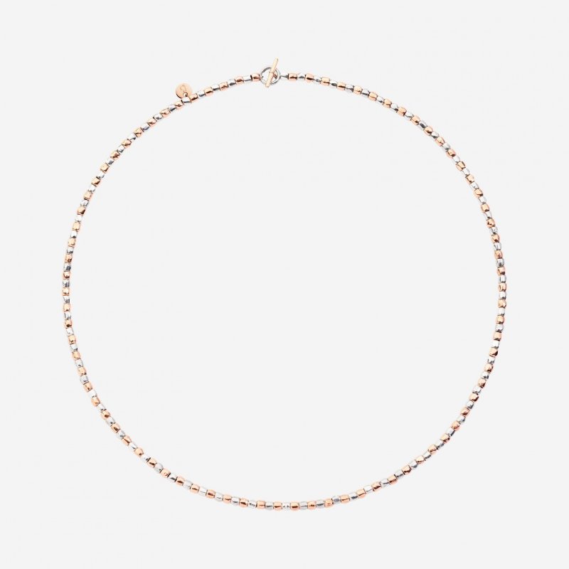 Dodo - Collana Mini Granelli - Argento 925 - Oro Rosa 9K