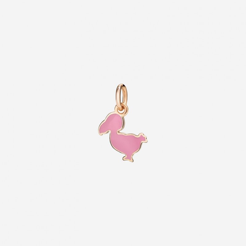 Dodo - Ciondolo Junior - Oro Rosa - Smalto Rosa