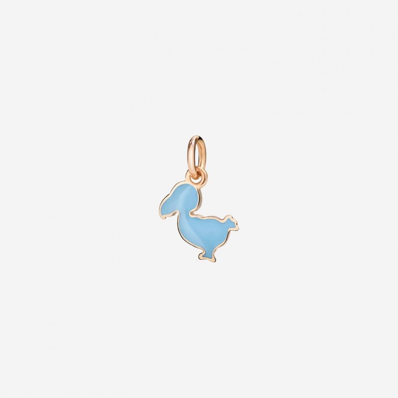 Dodo - Ciondolo Junior - Oro Rosa 9K - Smalto Azzurro