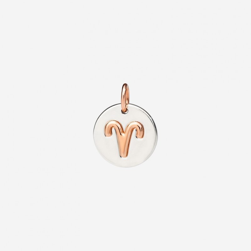 Dodo - Ciondolo Zodiaco Ariete - Charm In Argento - Oro Rosa