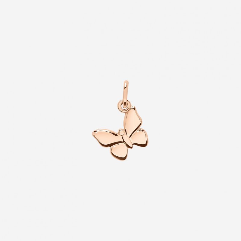 Dodo - Ciondolo Farfalla - Oro Rosa 9K - Cordino Nero