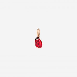 Dodo - Ciondolo Coccinella - Oro Rosa 9K - Smalto Rosso