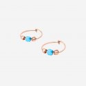 Dodo - Orecchini Hoop Mini Granelli - Oro Rosa 9K - Ceramica Blu