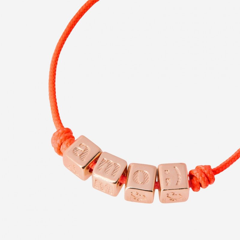 Dodo - Bracciale Amo - Oro Rosa - Cordino Rosso