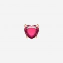 Dodo - Orecchino Cuore - Oro Rosa 9K - Rubino Sintetico