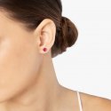 Dodo - Orecchino Cuore - Oro Rosa 9K - Rubino Sintetico