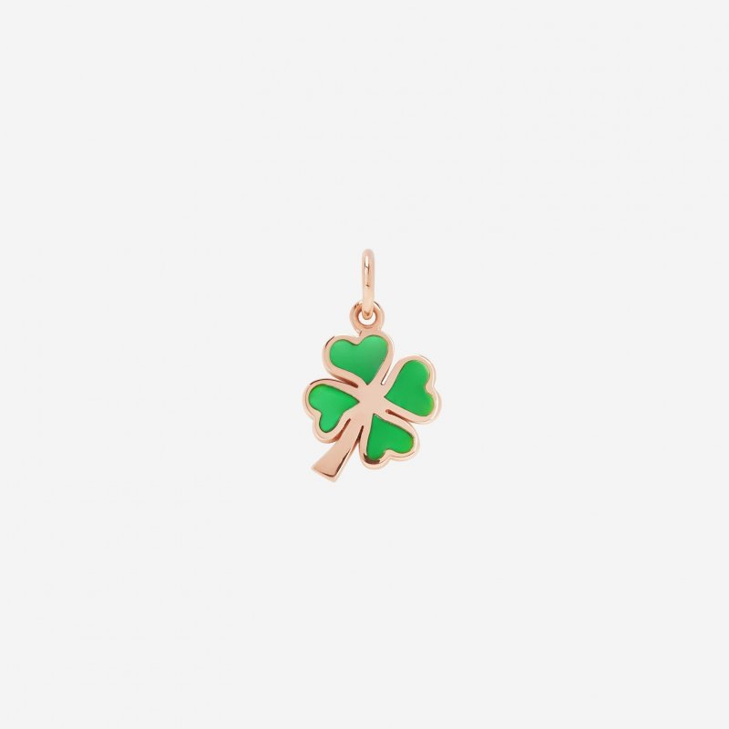 Dodo - Ciondolo Quadrifoglio - Oro Rosa 9K - Smalto