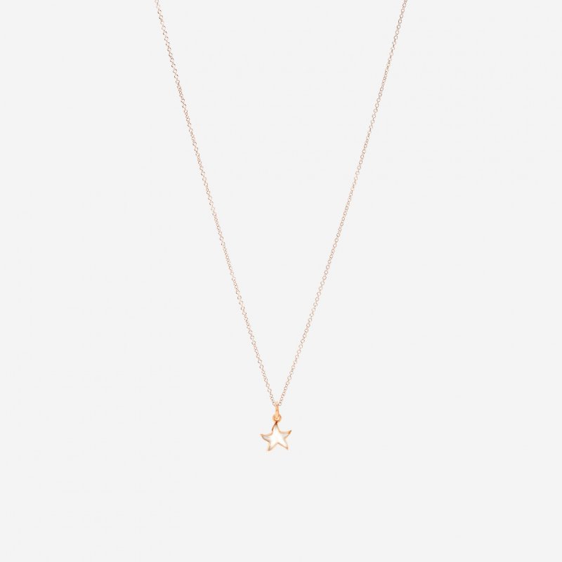 Dodo - Ciondolo Stellina - Oro Rosa 9K - Smalto Bianco