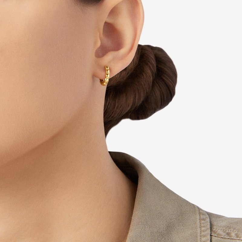 Dodo - Orecchino Granelli - Oro Giallo 18K