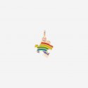 Dodo - Ciondolo Puzzle - Oro Rosa 9K - Smalto Rainbow