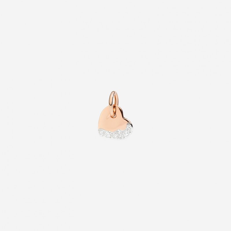 Dodo - Ciondolo Cuore Prezioso - Oro Rosa 9K - Diamanti
