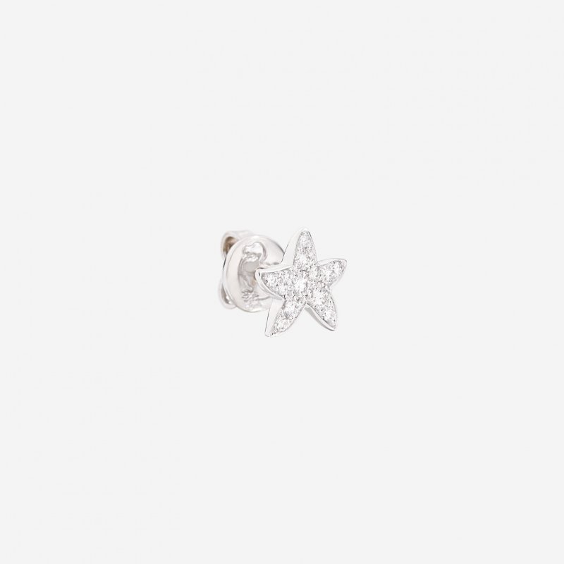 Dodo - Orecchino Stellina Prezioso - Oro Bianco - Diamanti