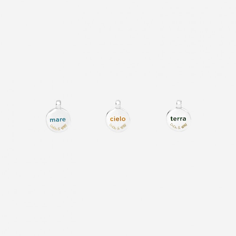 Dodo - Set Piastrine Wwf - Argento 925 - Smalto Colorato