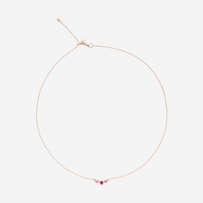 Dodo - Collana Bollicine - Oro Rosa - Zaffiro, Rubino, Ametista