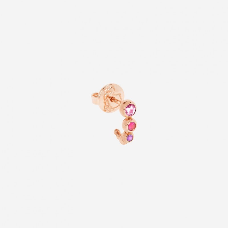 Dodo - Orecchino Bollicine - Oro Rosa 9K - Zaffiro Rosa