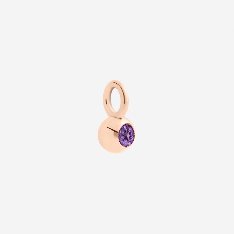 Dodo - Ciondolo Bollicine - Oro Rosa 9K - Ametista