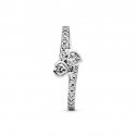 Anello Due Cuori Intrecciati