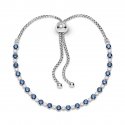 Bracciale Tennis Blu con Chiusura Regolabile