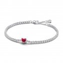 Bracciale Tennis con Cuore Rosso