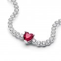 Bracciale Tennis con Cuore Rosso