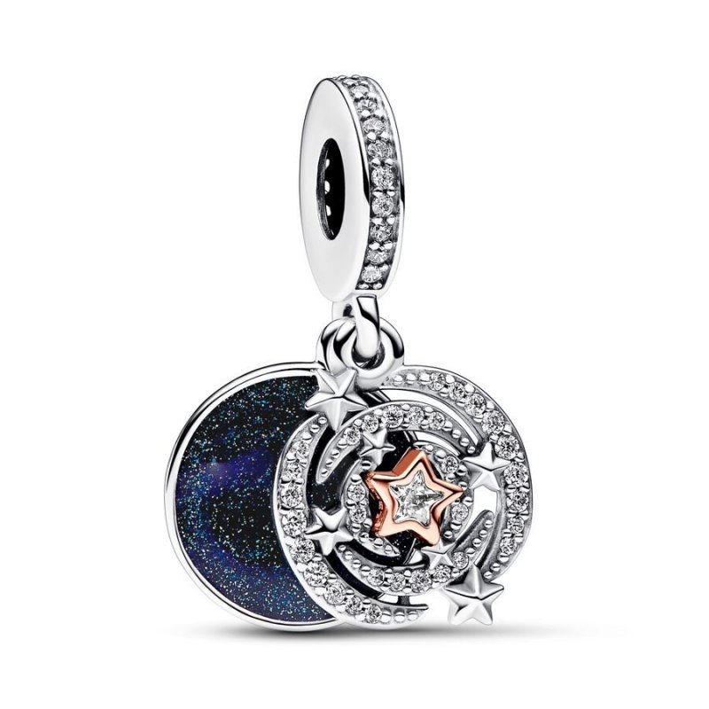 Charm Pendente Cielo con Stelle Cadenti