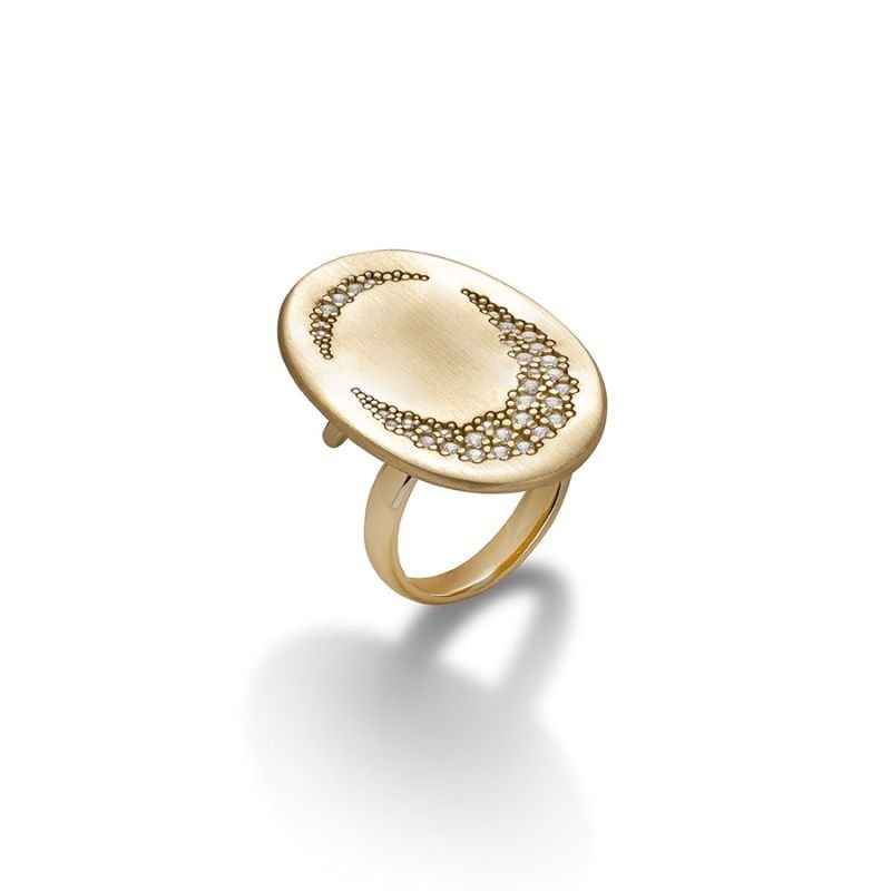 Anello Grande Ovali Preziosi Con Pavè Di Zirconi