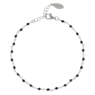 Bracciale In Argento Con Cristalli Neri
