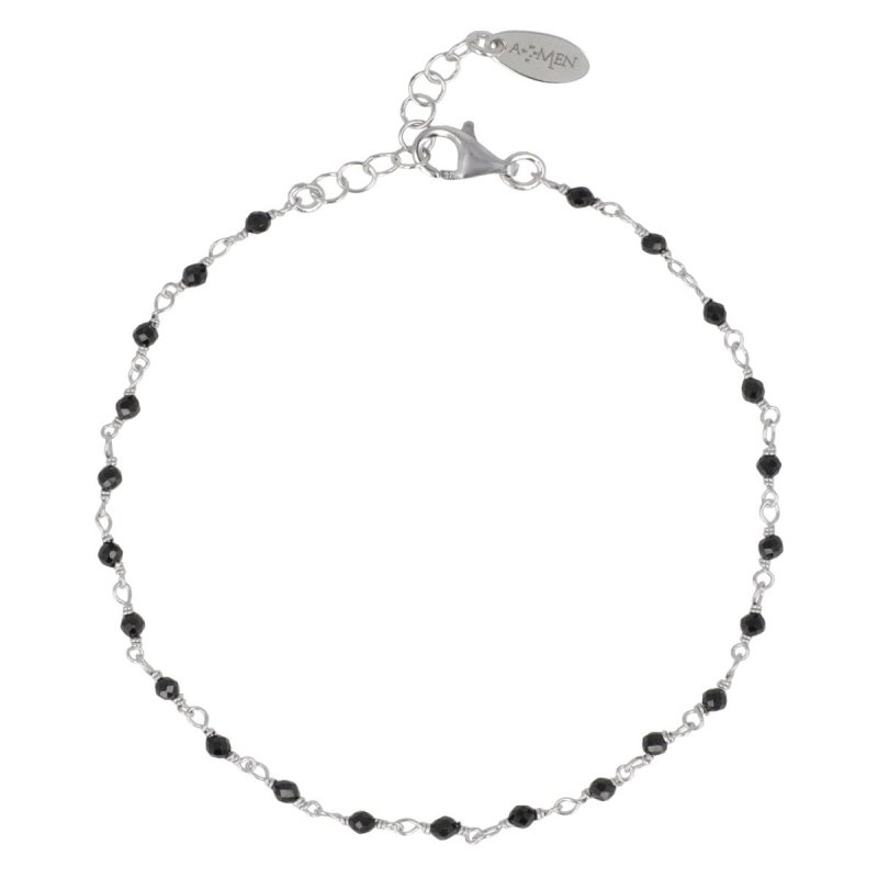 Bracciale In Argento Con Cristalli Neri