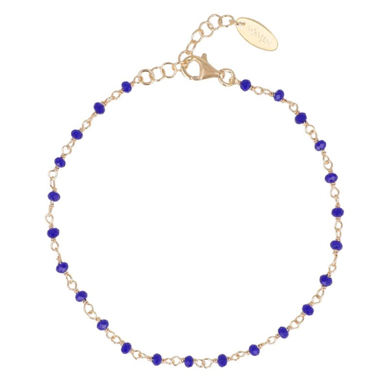 Bracciale Dorato Con Cristalli Blu