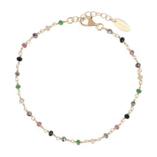 Bracciale Dorato Con Cristalli Multicolor