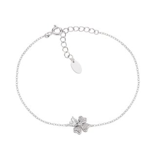 Bracciale "Quadricuore" In Argento Con Zirconi