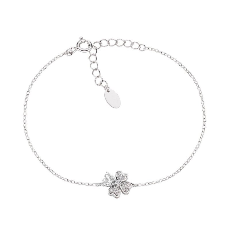 Bracciale "Quadricuore" In Argento Con Zirconi