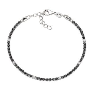 Bracciale Tennis Rodio Zirconi Neri