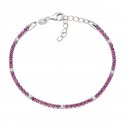 Bracciale Tennis Rodio Zirconi Rossi