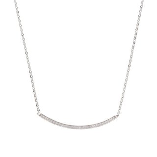 Collana Barretta Con Zirconi Bianchi