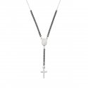 Collana Stile Rosario Con Tennis Nero