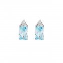 Orecchini Princess Con Zirconi Acqua Marina E Bianchi