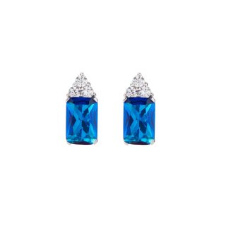 Orecchini Princess Con Zirconi Blu E Bianchi
