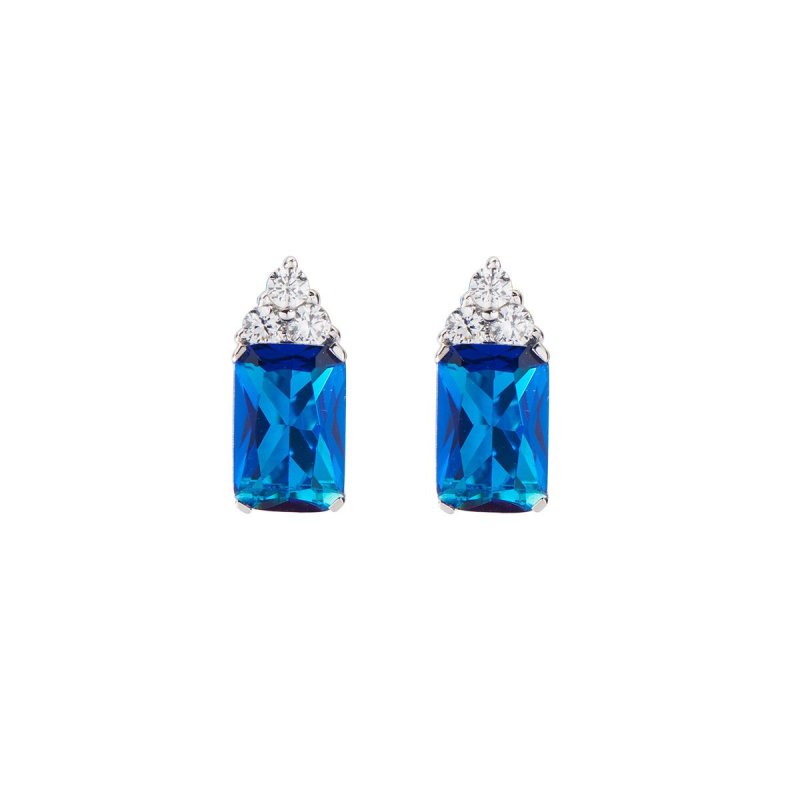 Orecchini Princess Con Zirconi Blu E Bianchi