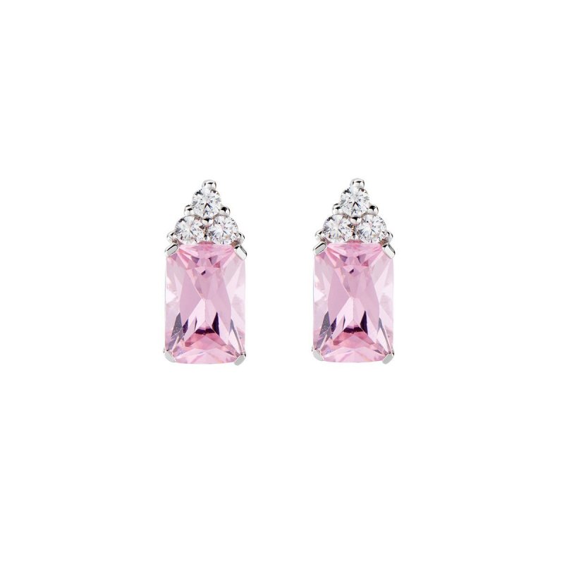 Orecchini Princess Con Zirconi Rosa E Bianchi