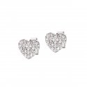 Orecchini "Cuore" In Argento Con Zirconi