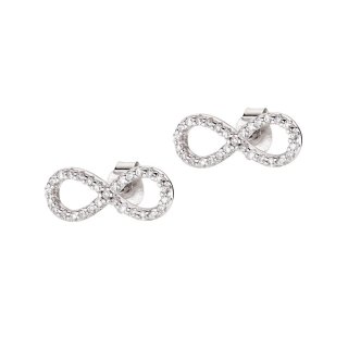 Orecchini "Infinito" In Argento Con Zirconi