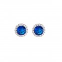 Orecchini Diamond Con Zircone Tondo Blu