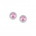 Orecchini Diamond Con Zircone Tondo Rosa